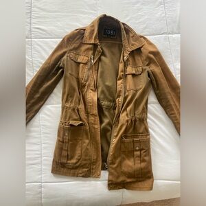 Tobi Zip up/snap jacket (brown/green)